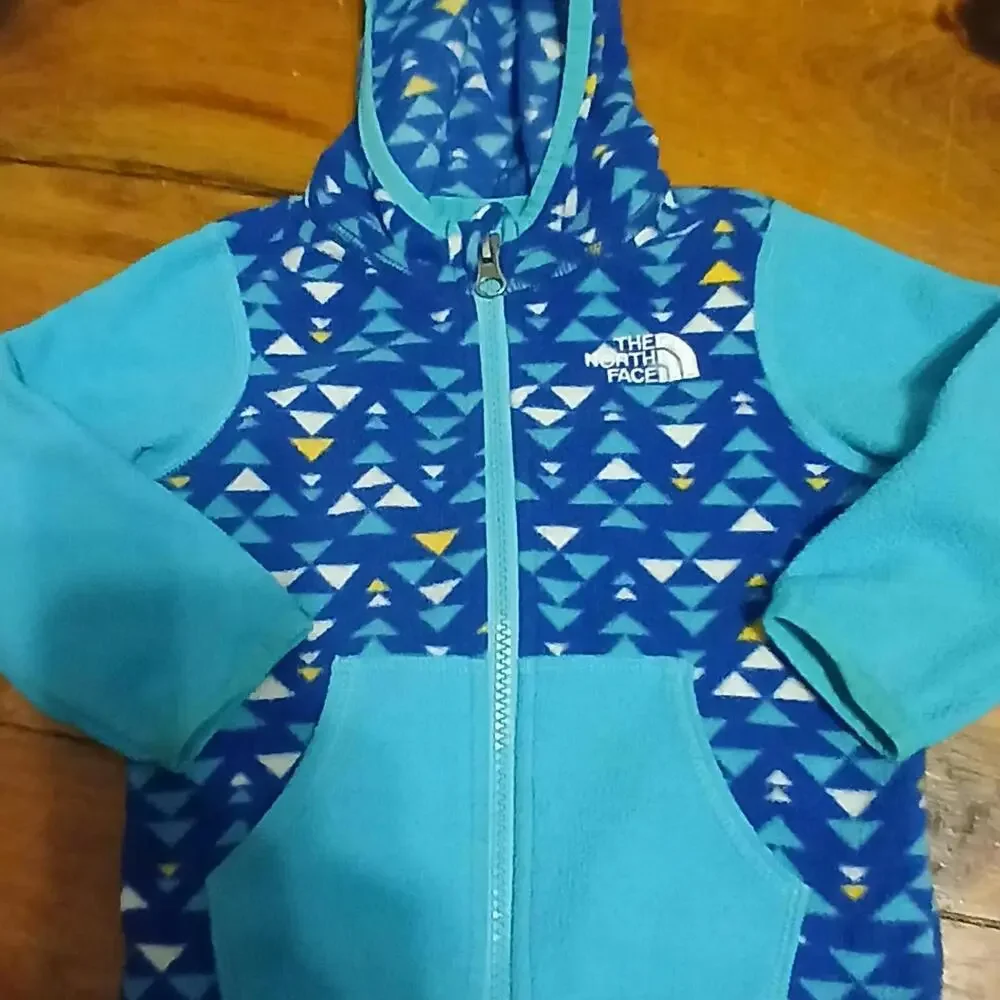 The North Face Infant 6-12 Month Blue Patterned Fleece Hoodie